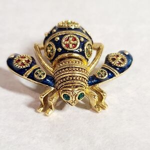 Joan Rivers Imperial Bee Pin Brooch Russian Inspired Signed